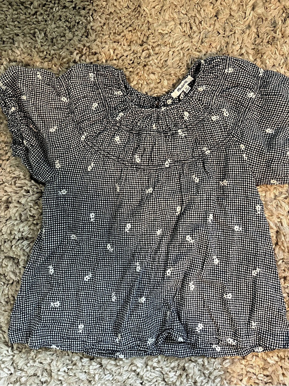 Madewell Gingham Blouse Size XS